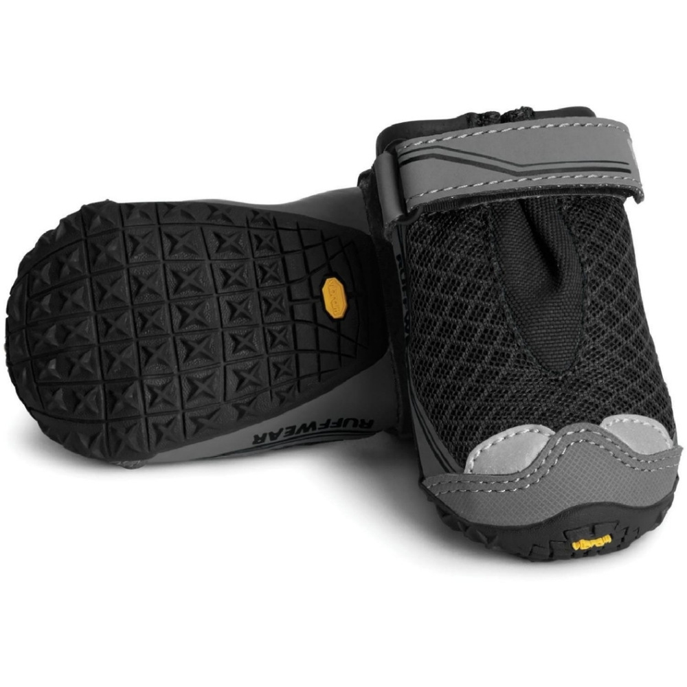 RuffWear Black and Gray Dog Boots- size 3.0